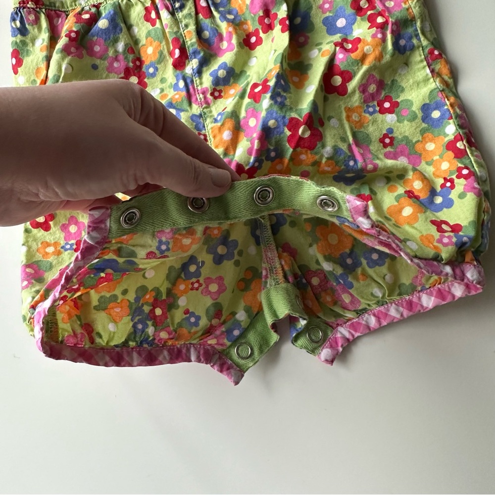 Hanna Andersson Floral Jumpsuit - Green, Pink, Red, Blue - Picture 3 of 6